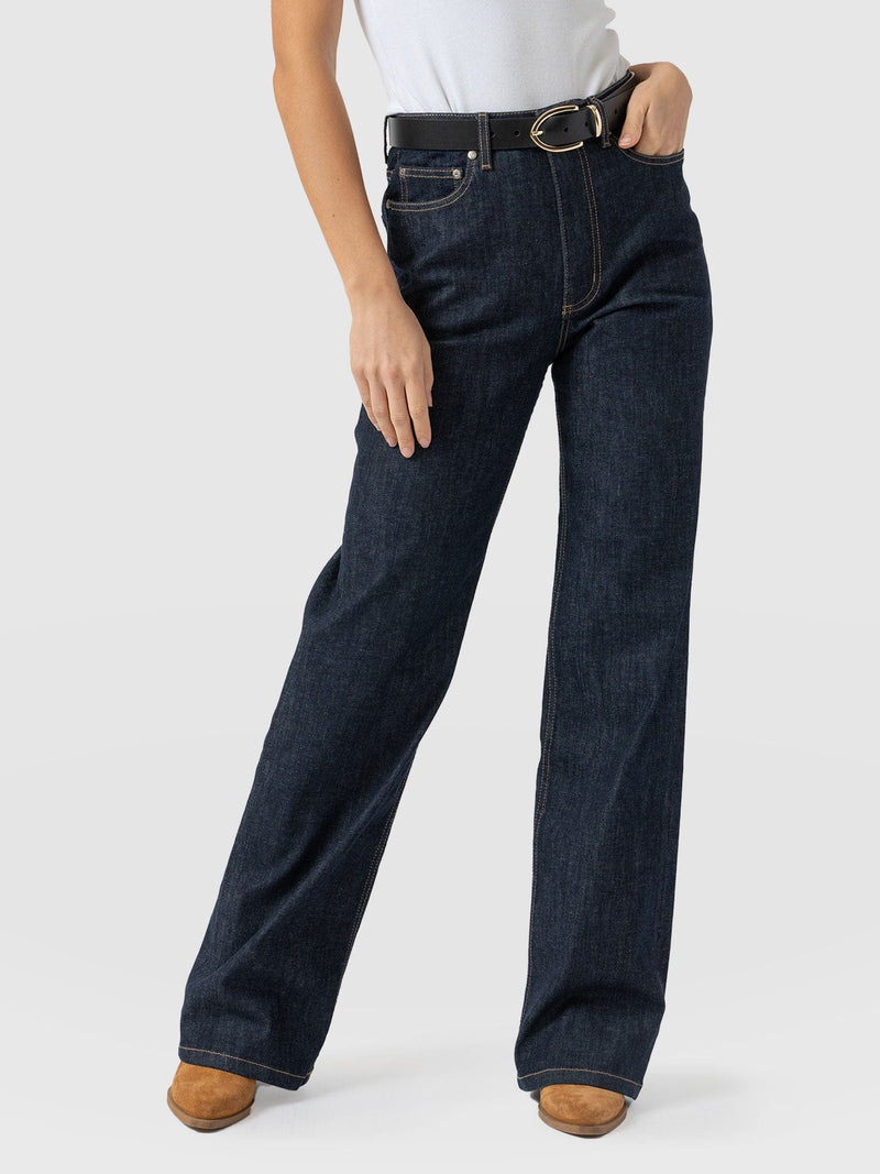 Wide Leg Jeans - Indigo Blue