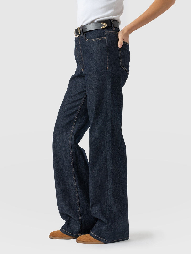 Wide Leg Jeans - Indigo Blue