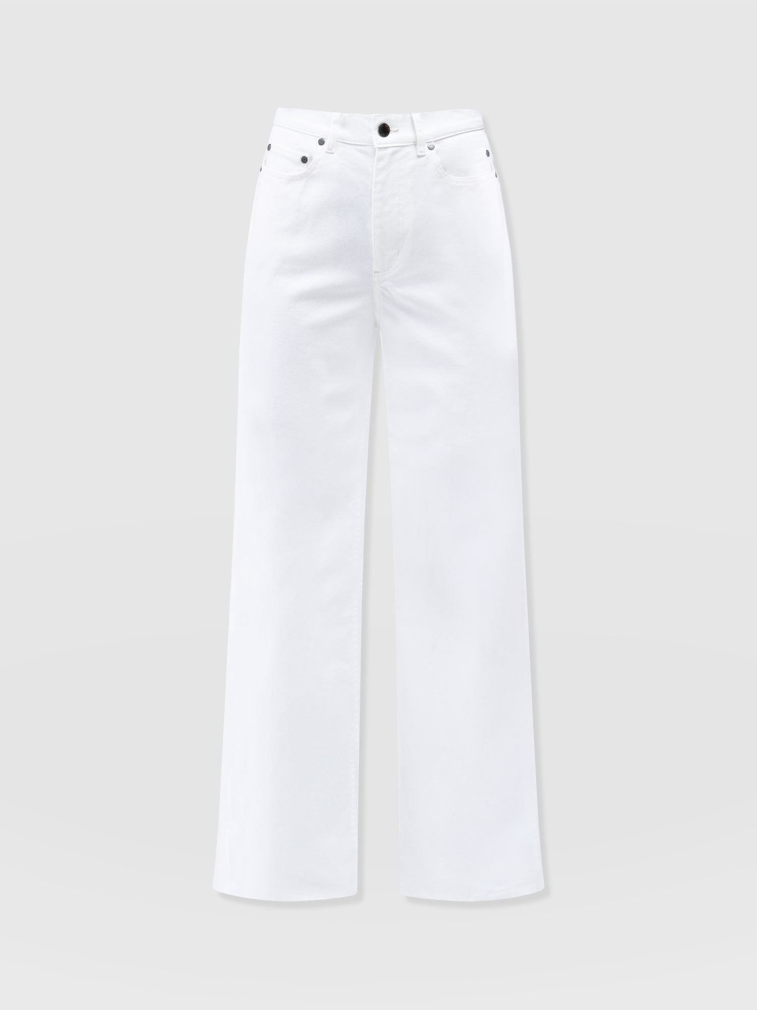Adjustable Wide Leg Jean - White