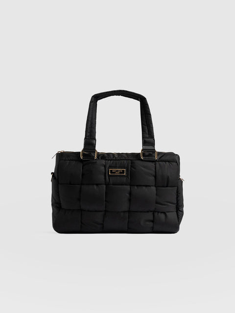 Woven Duffle Bag - Black/Grey