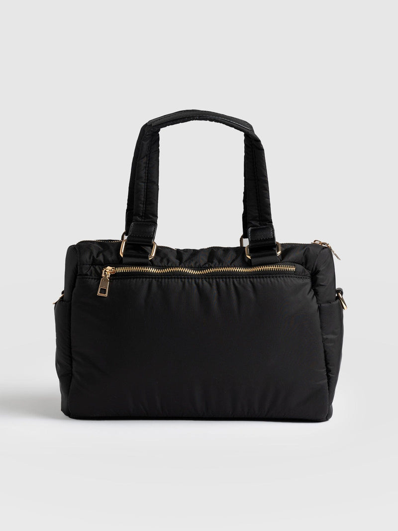 Woven Duffle Bag - Black/Grey