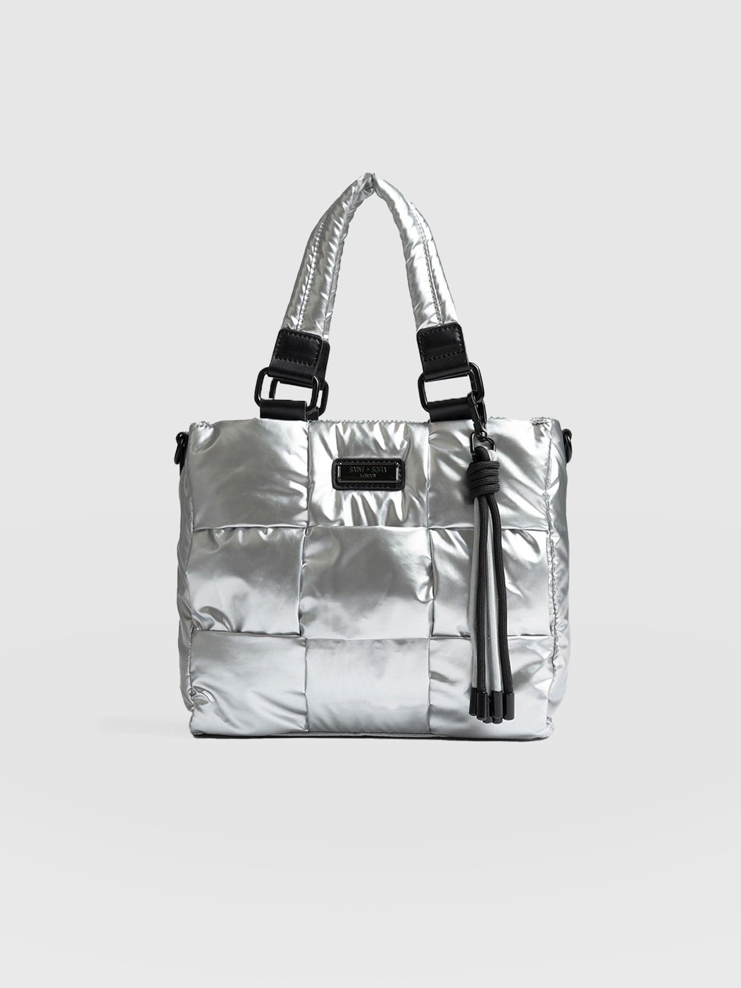 Woven Mini Penny Tote Bag - Silver