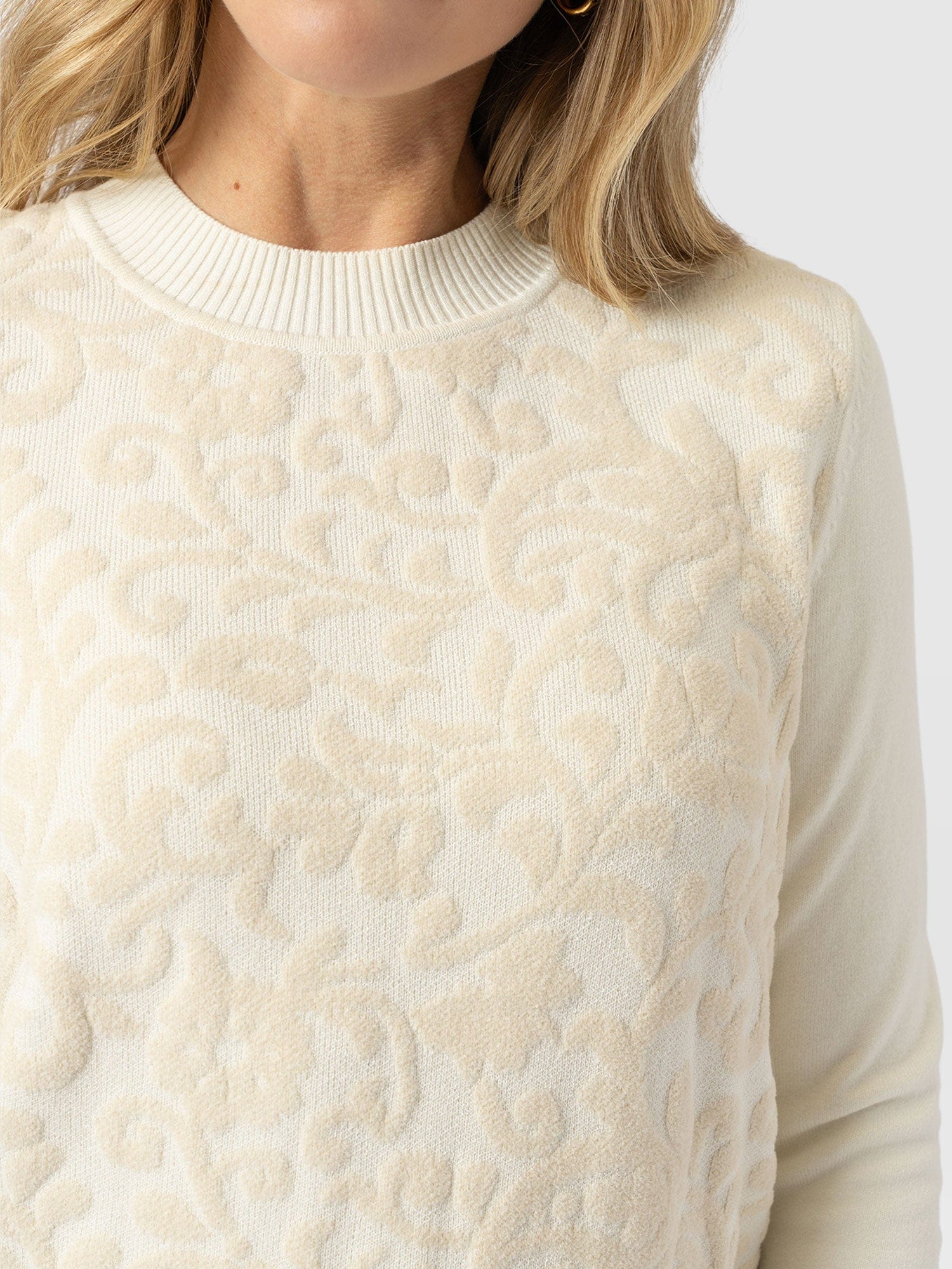 Wren Long Sleeve Knit - Cream - Women's Knitwears | Saint + Sofia? UK