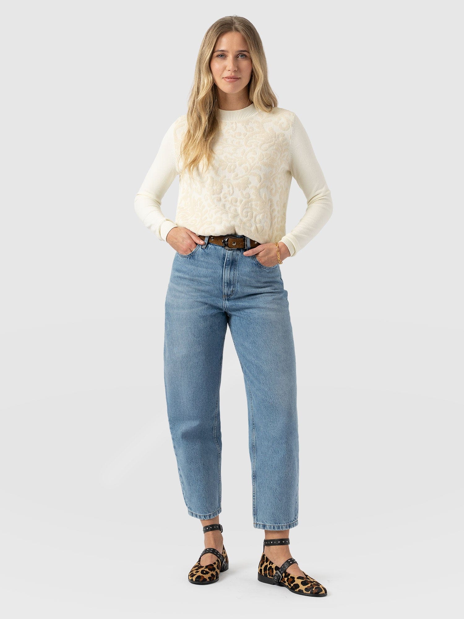 Wren Long Sleeve Knit - Cream - Women's Knitwears | Saint + Sofia? UK