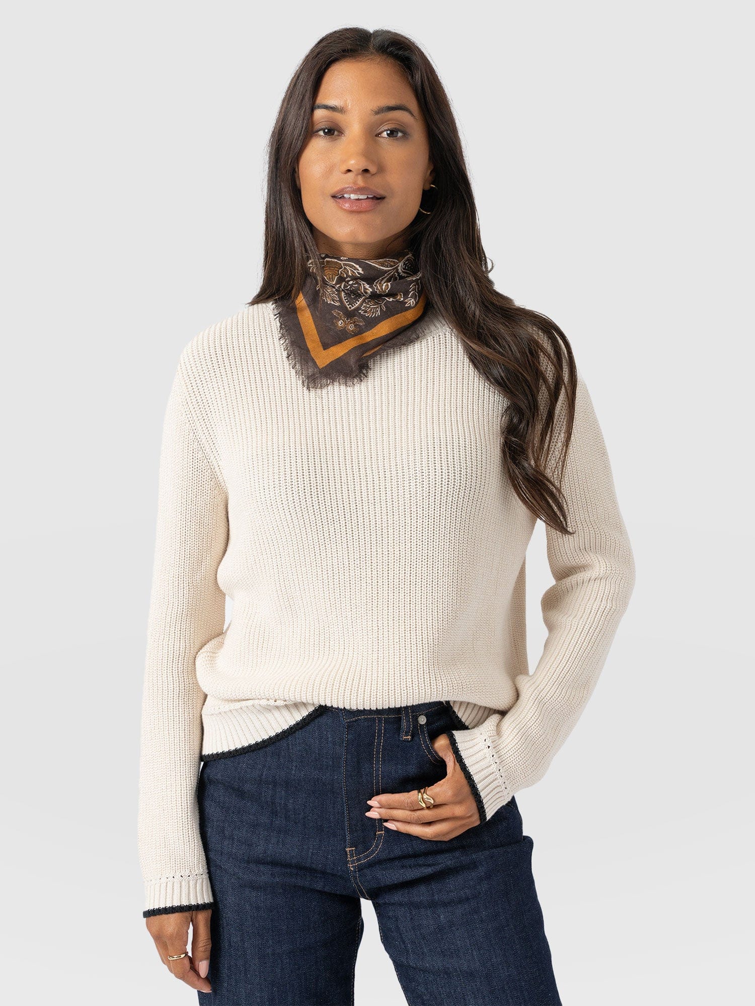 Wren Paisley Scarf - Brown - Women's Scarves | Saint + Sofia® UK