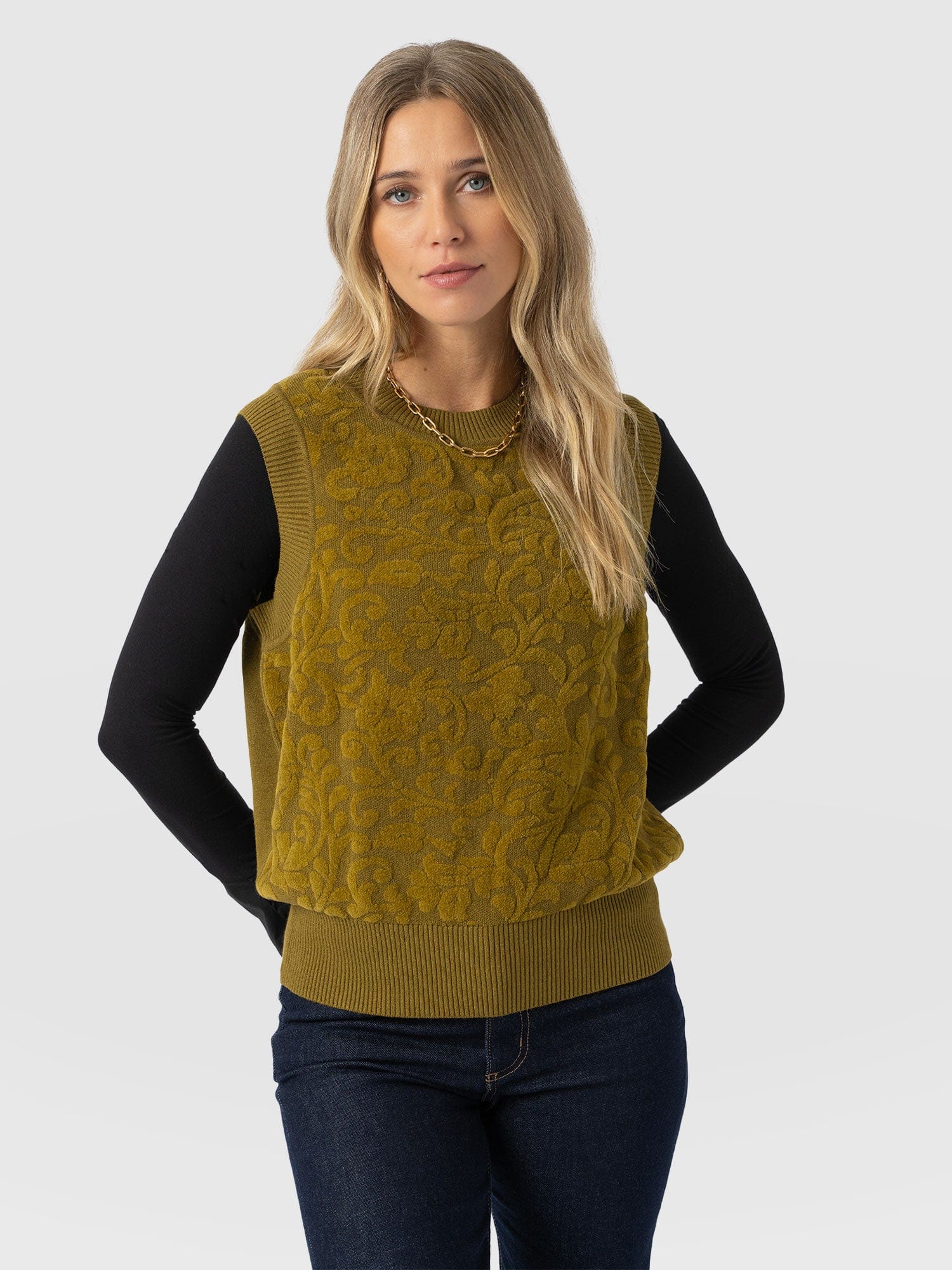 Wren Sleeveless Knit - Olive