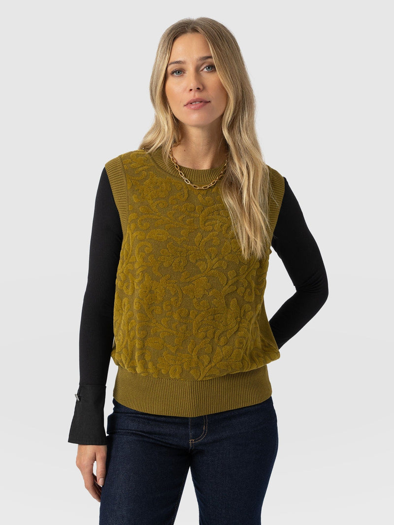 Wren Sleeveless Knit - Olive