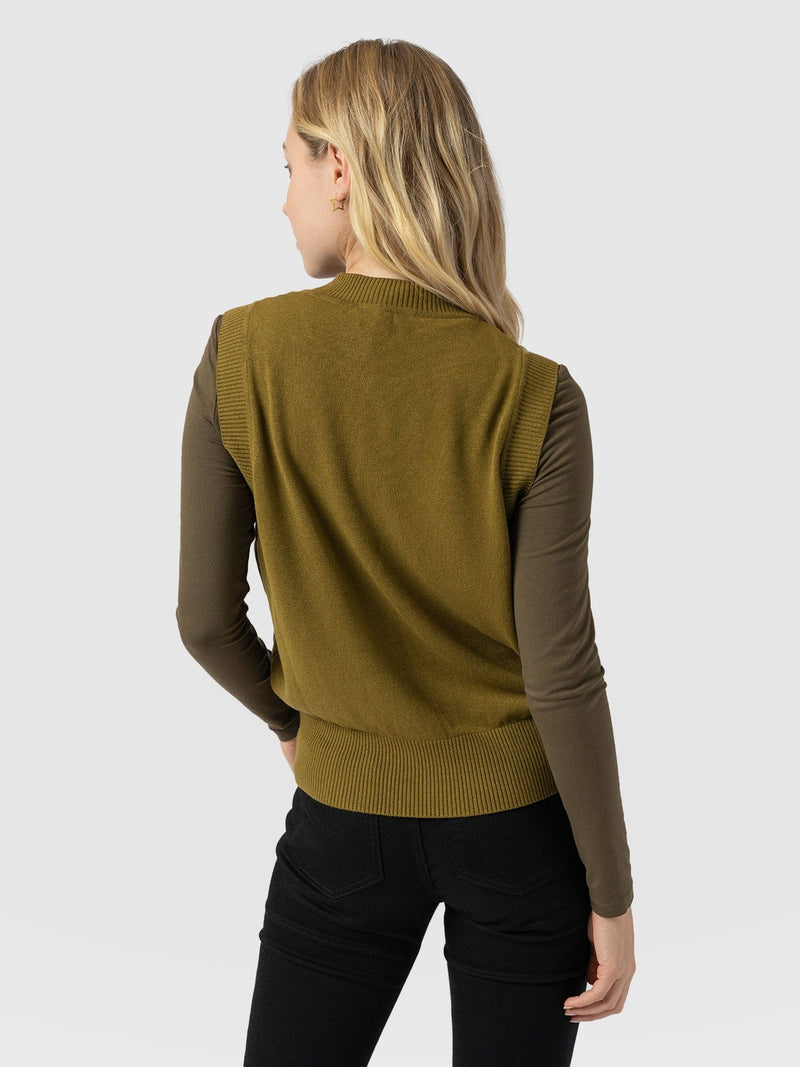 Wren Sleeveless Knit - Olive