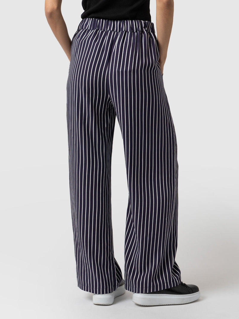 Sloane Pant - Navy Mini Stripe