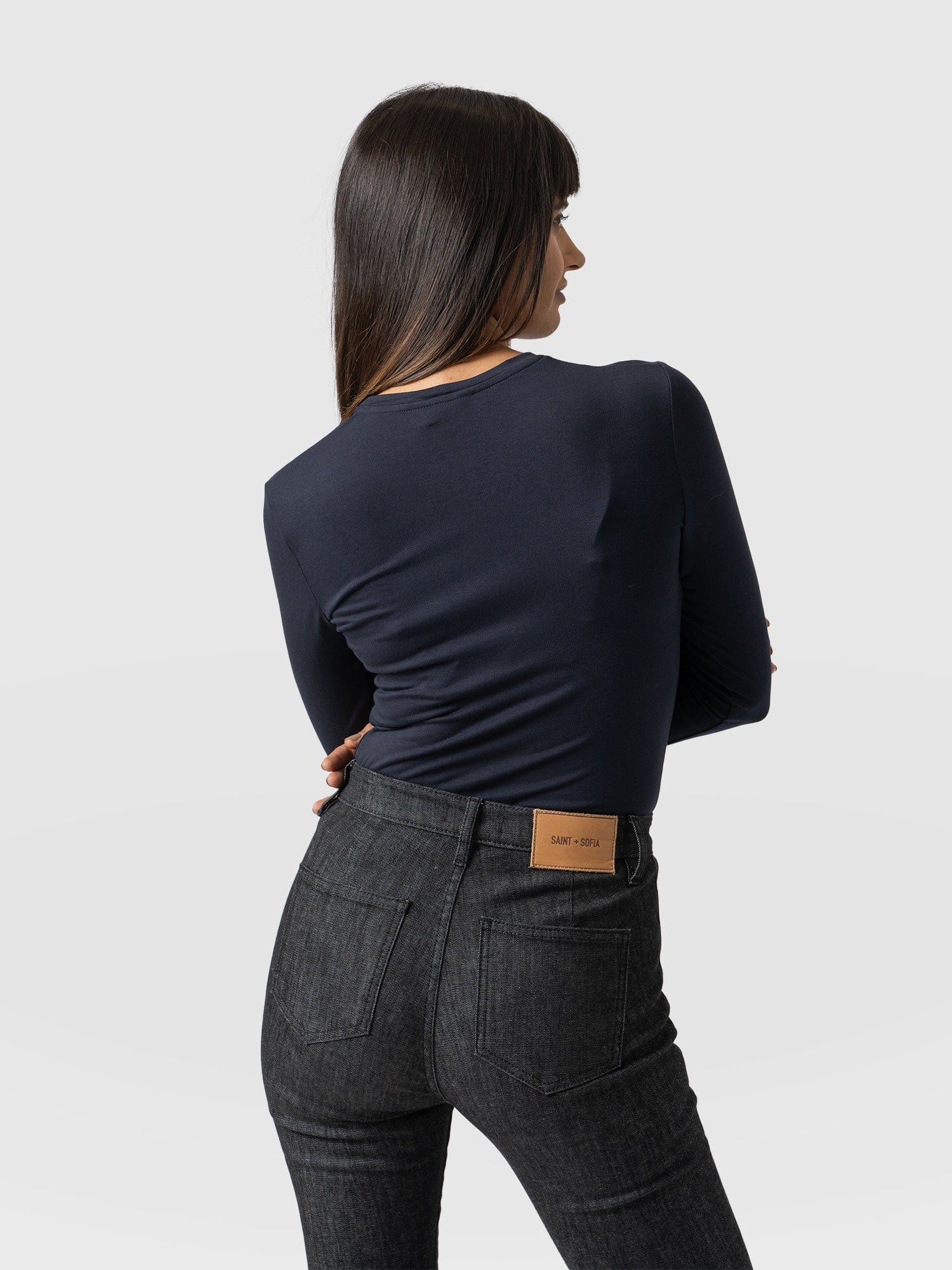 Austen Crew Neck Tee Navy - Women's T-Shirts | Saint + Sofia® UK