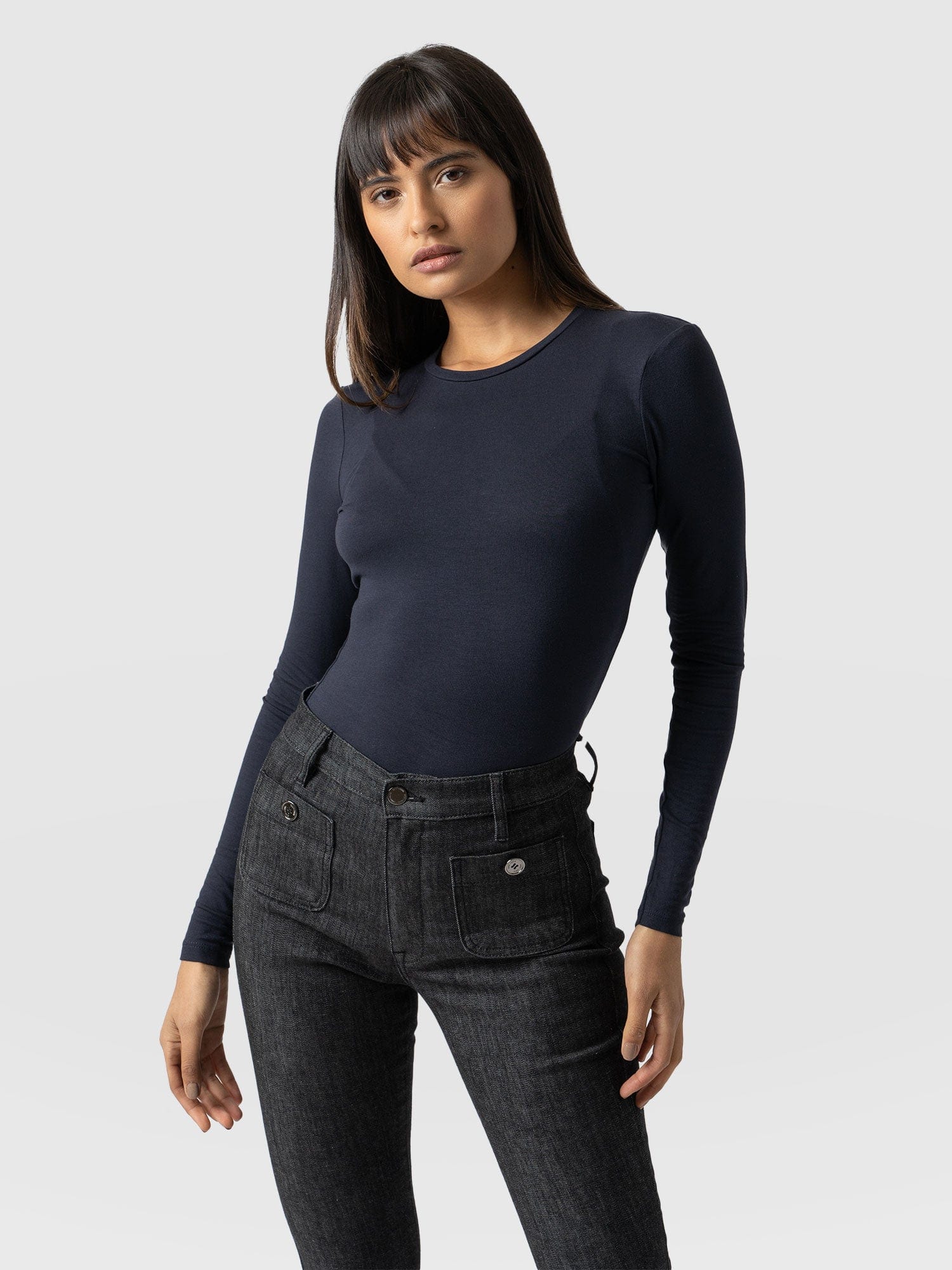 Austen Crew Neck Tee Navy - Women's T-Shirts | Saint + Sofia® UK