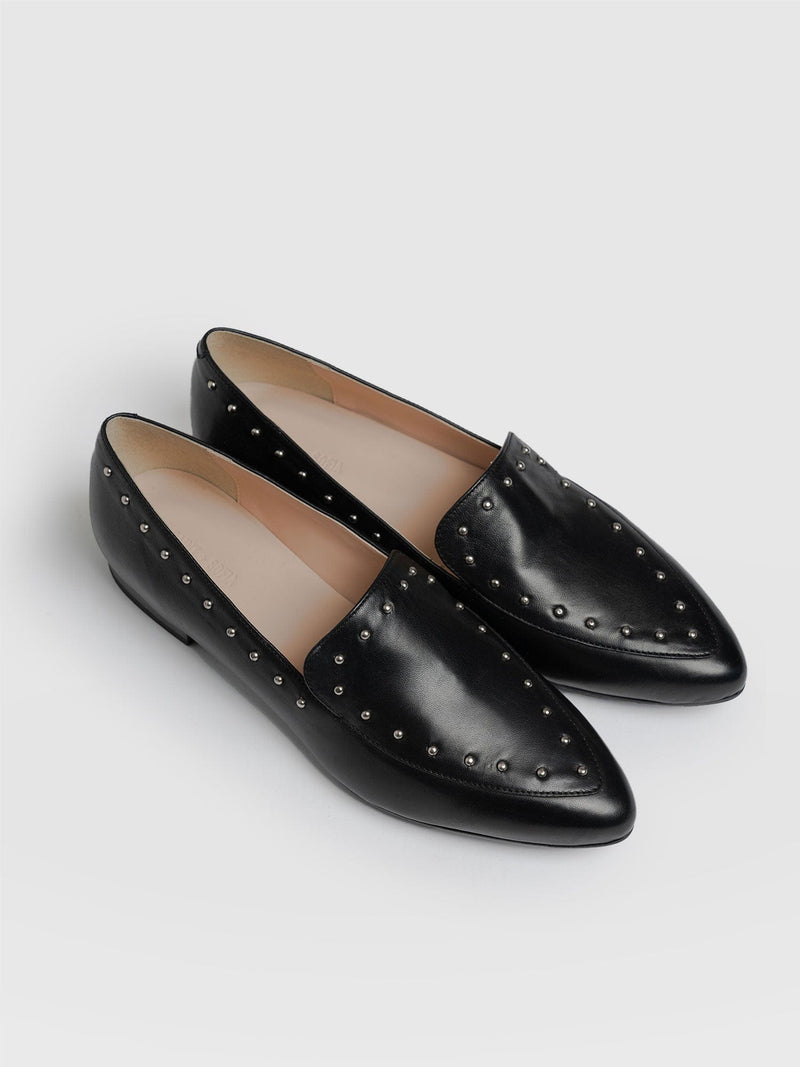 Saint + Sofia Women's Ava Studded Loafer, Black, Leather, Size UK 3