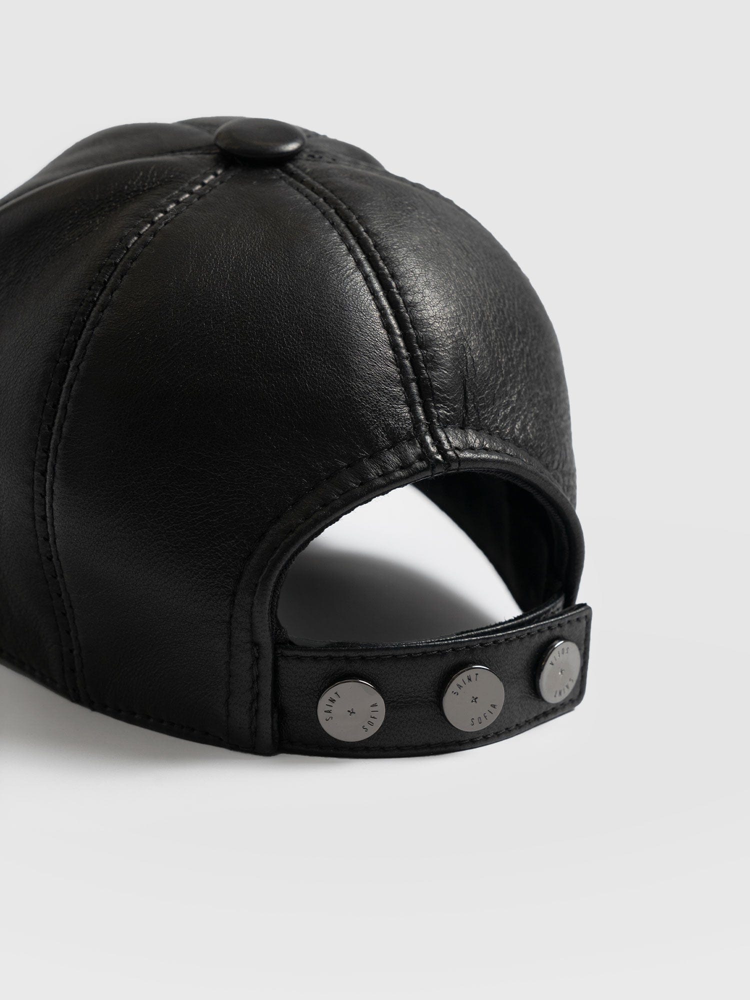 Womens black shop leather baseball hat