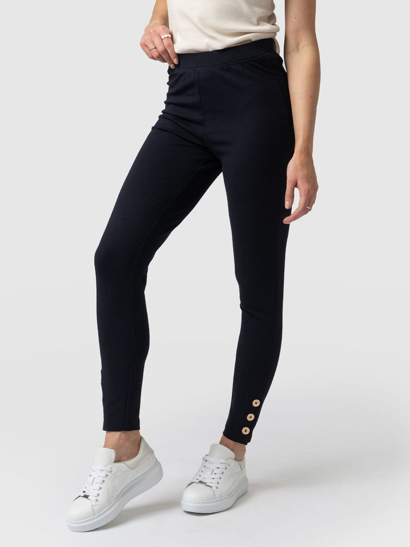Brody Button Up Legging - Navy