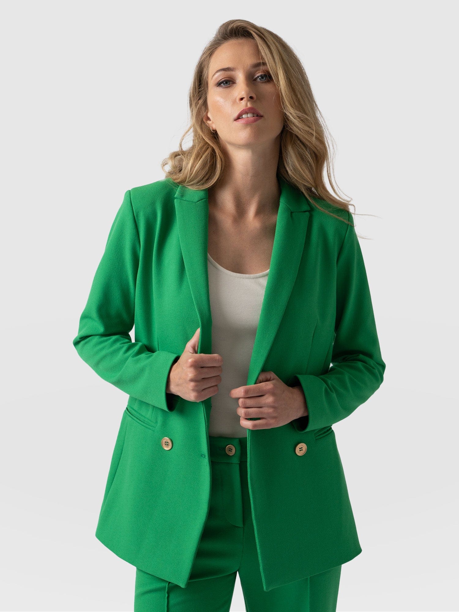 Cambridge Blazer Emerald Green - Women's Blazers | Saint + Sofia® UK ...
