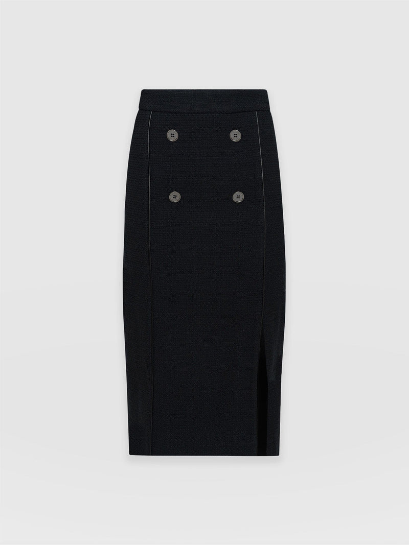 Chelsea Pencil Skirt - Black Bouclé