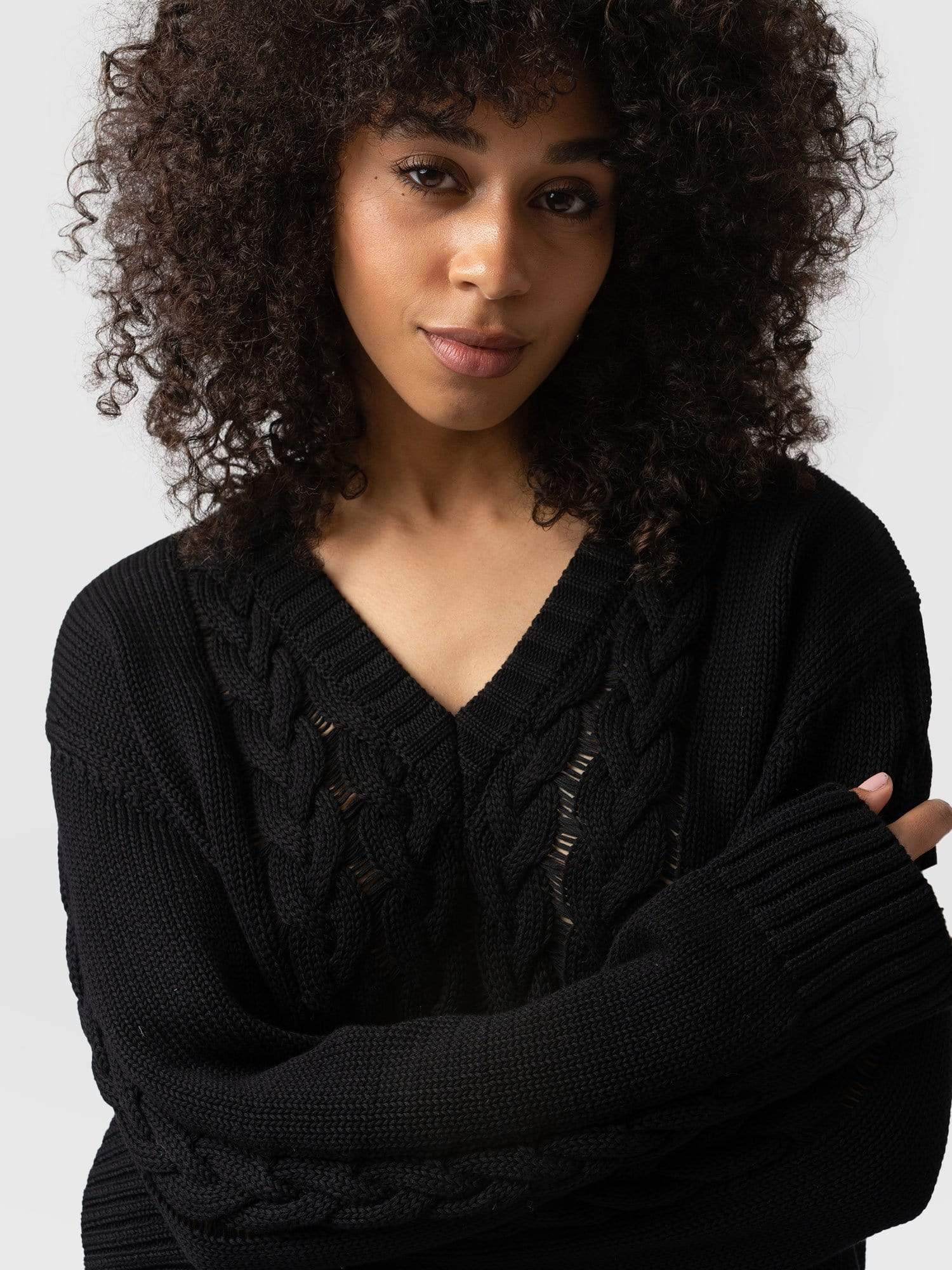 Fine knit clearance black jumper womens