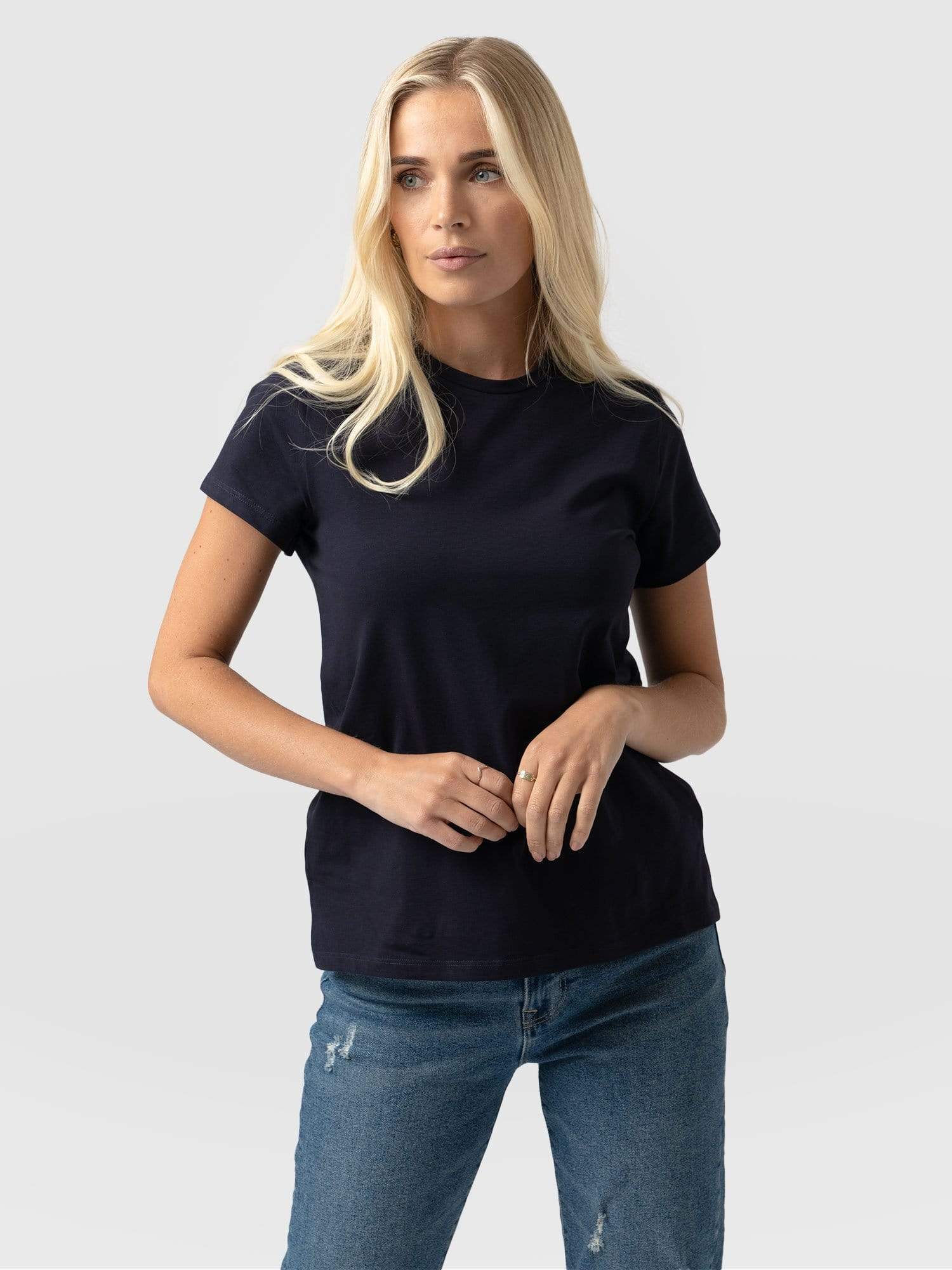 Womens navy hot sale t shirts uk