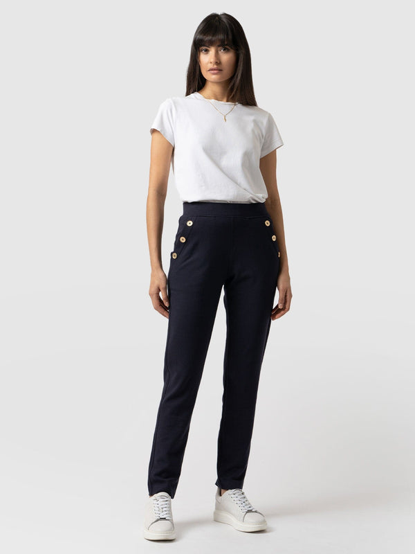 Finsbury Button Pant - Navy