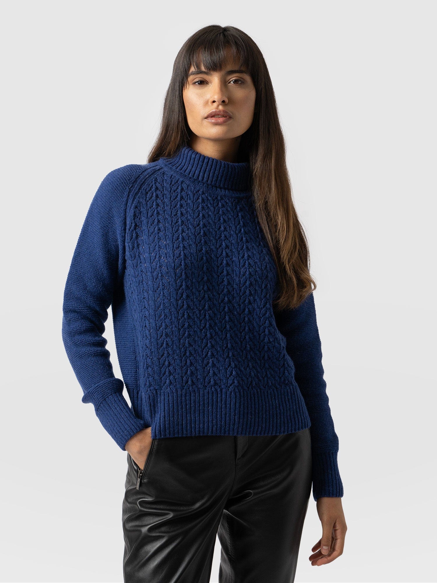 Blue knitted hotsell jumper womens