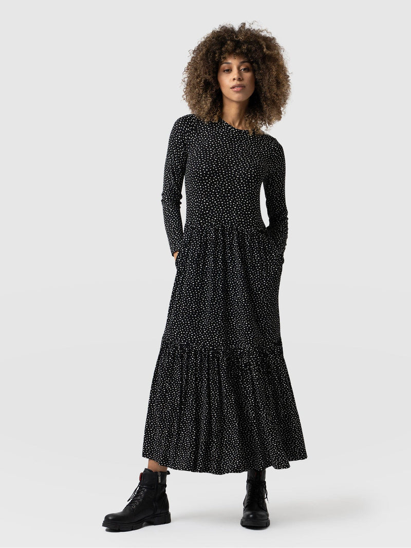 Greenwich Dress Long Sleeve - Black Spot