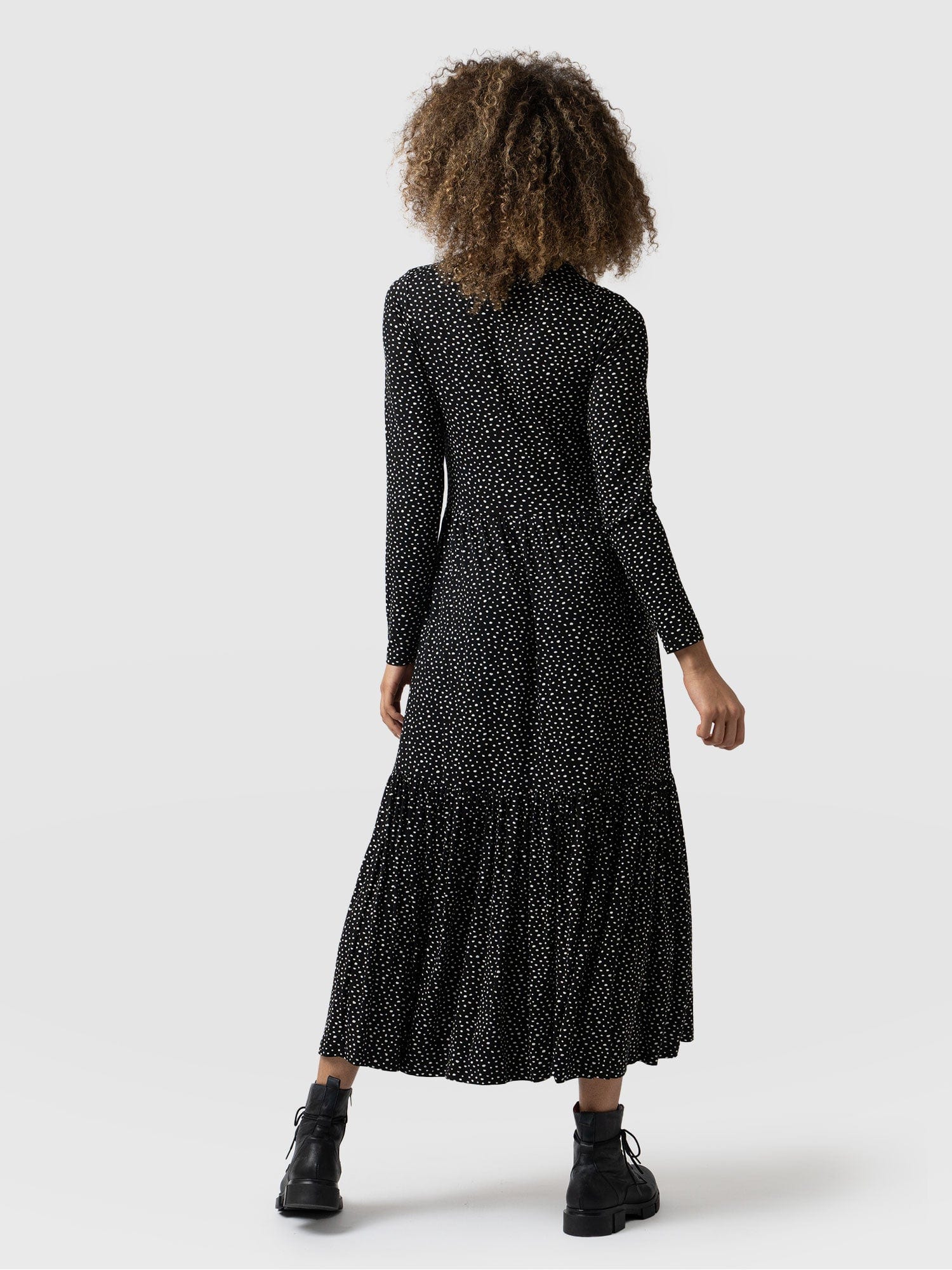 Greenwich Dress Long Sleeve - Black Spot