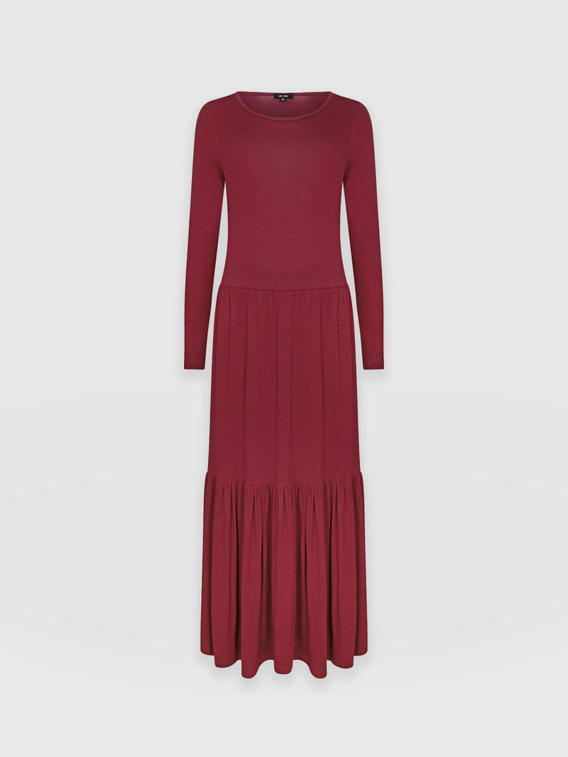 Greenwich Dress Long Sleeve - Burgundy