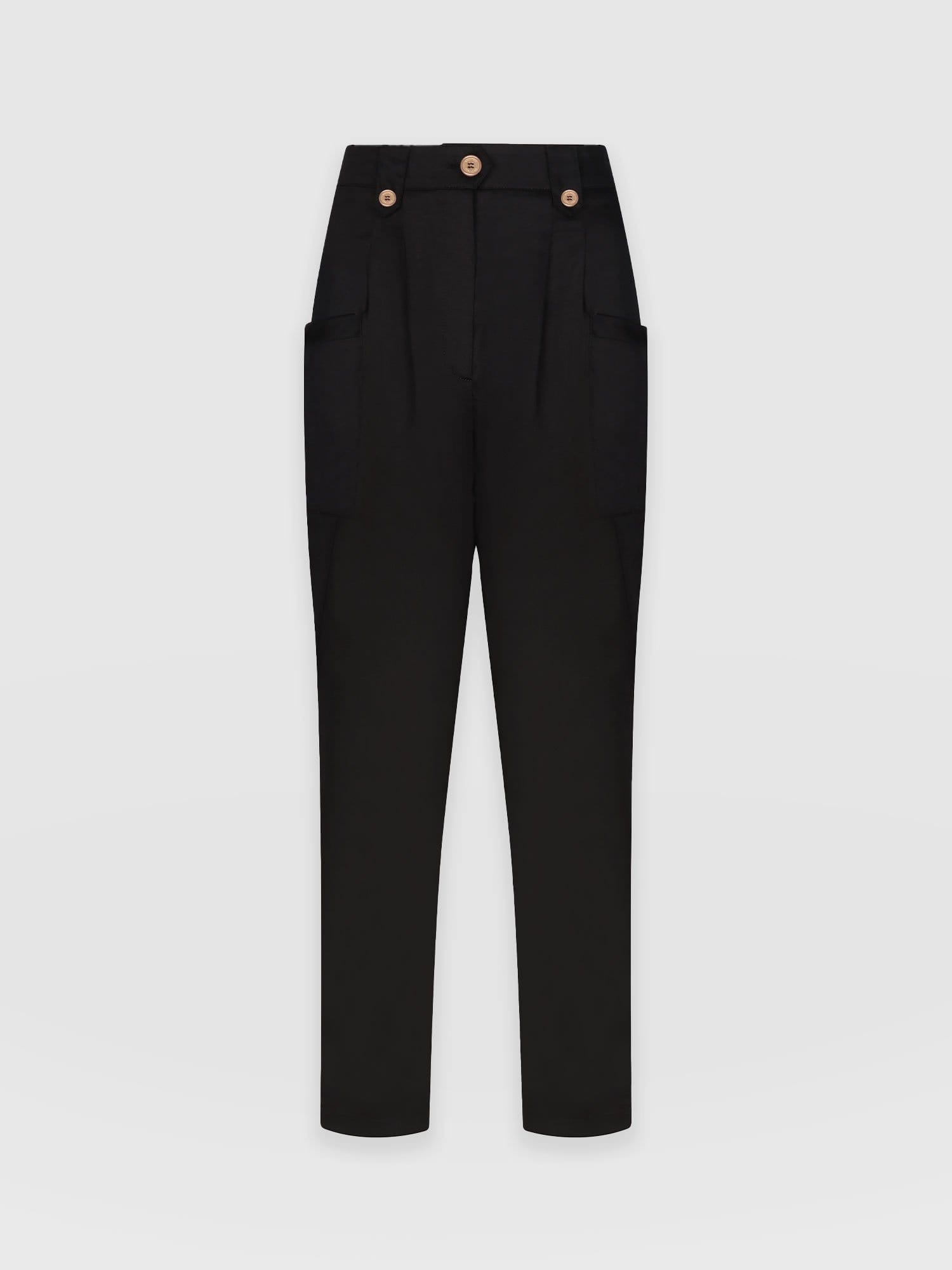 High Waisted Cargo Pant Black - Women's Trousers | Saint + Sofia® UK