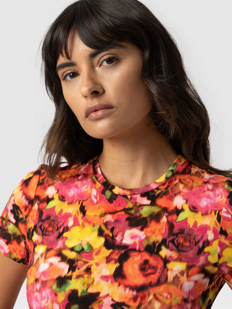 Jersey Short Sleeve Austen Crew -  Floral Haze