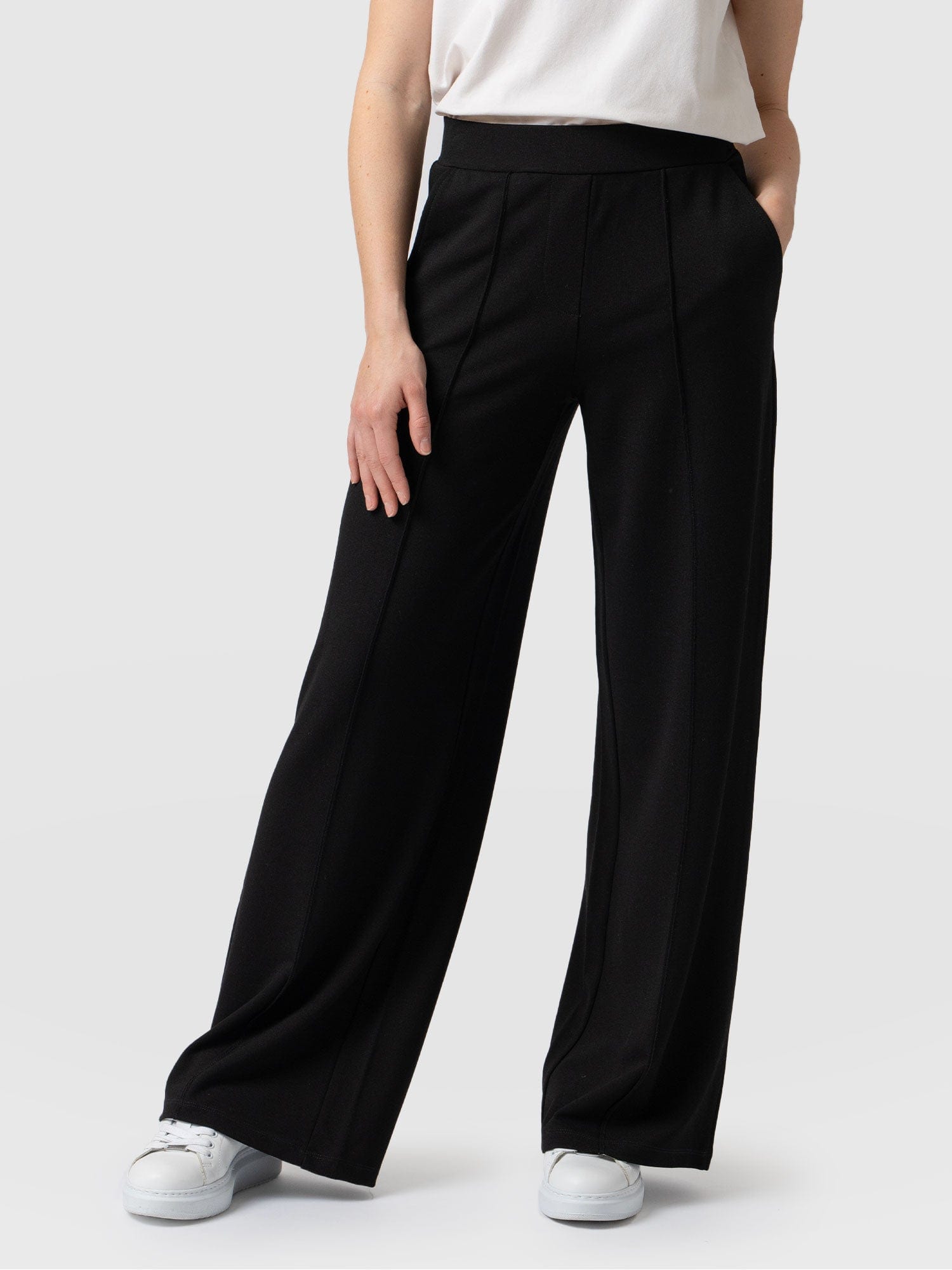 Keller Wide Leg Pant Black - Women's Trousers | Saint + Sofia® UK ...