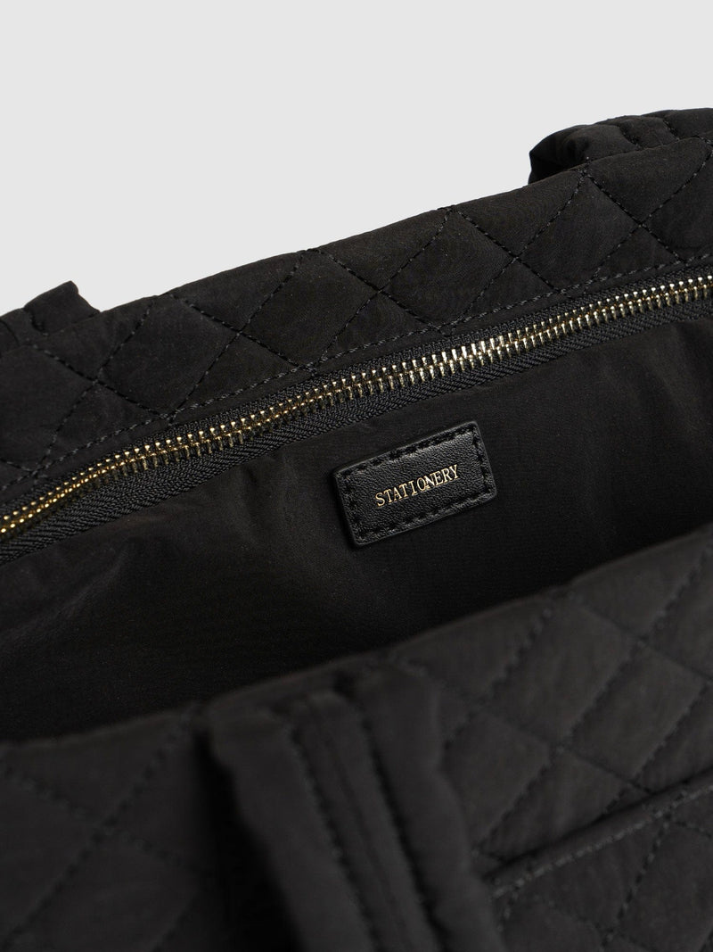 Marina Quilted Shopper Bag - Black