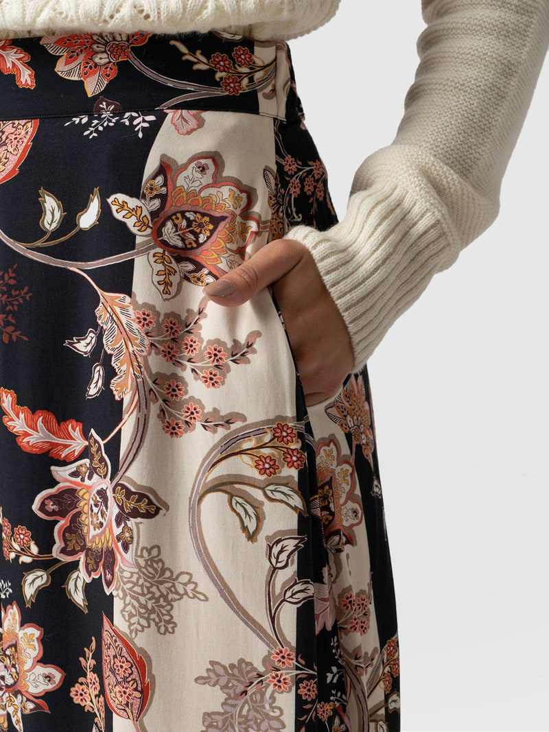 Marina Midi Skirt - Paisley Stripe