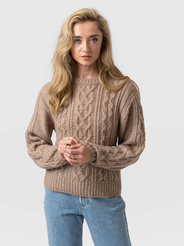 Penny Cable Jumper - Beige