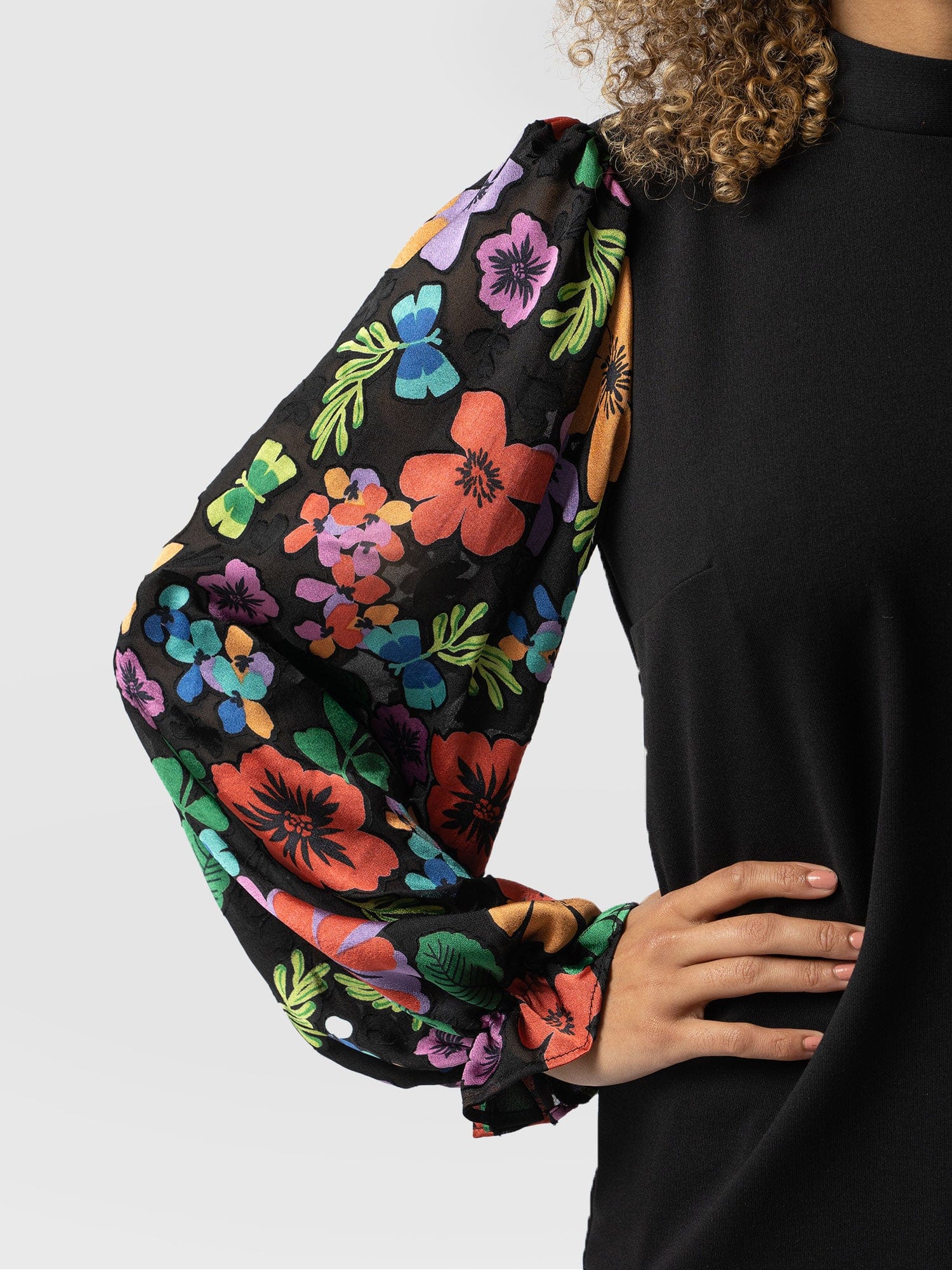 Penny Puff Sleeve Long Sleeve Pop Floral - Women's Tops | Saint + Sofia® UK