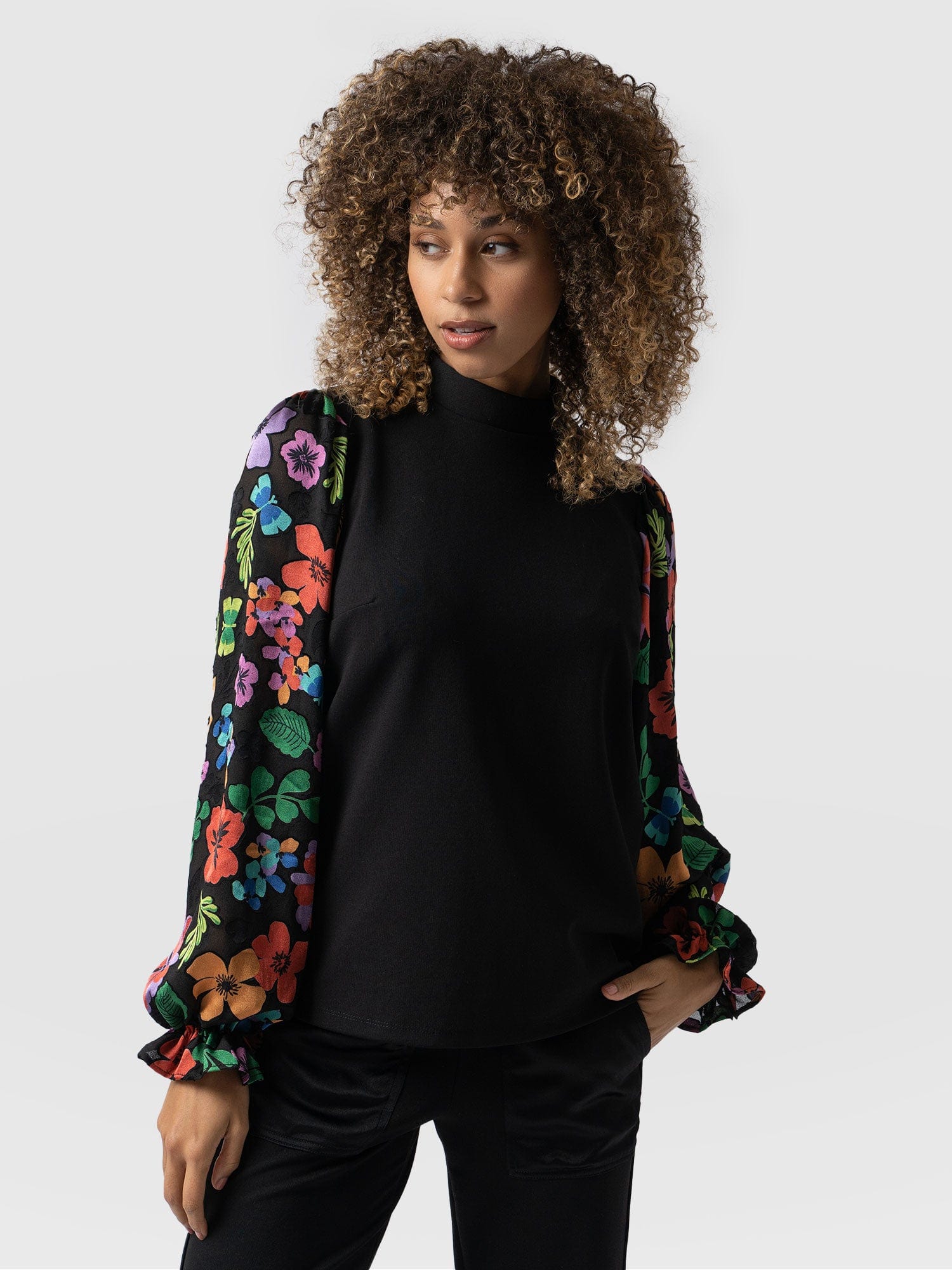 Penny Puff Sleeve Long Sleeve Pop Floral - Women's Tops | Saint + Sofia® UK