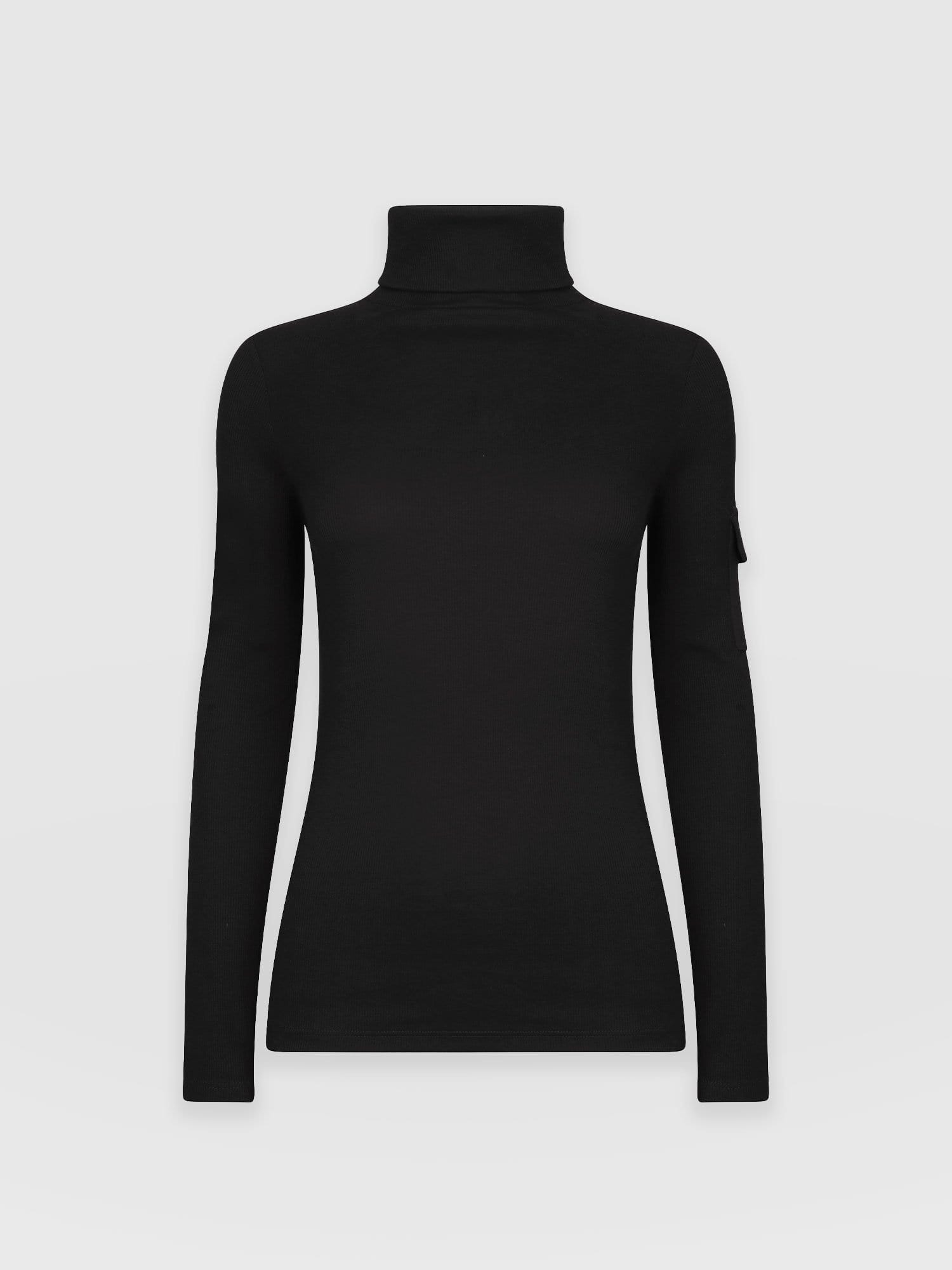 Pocket Roll Neck Black - Women's Jumpers | Saint + Sofia® UK