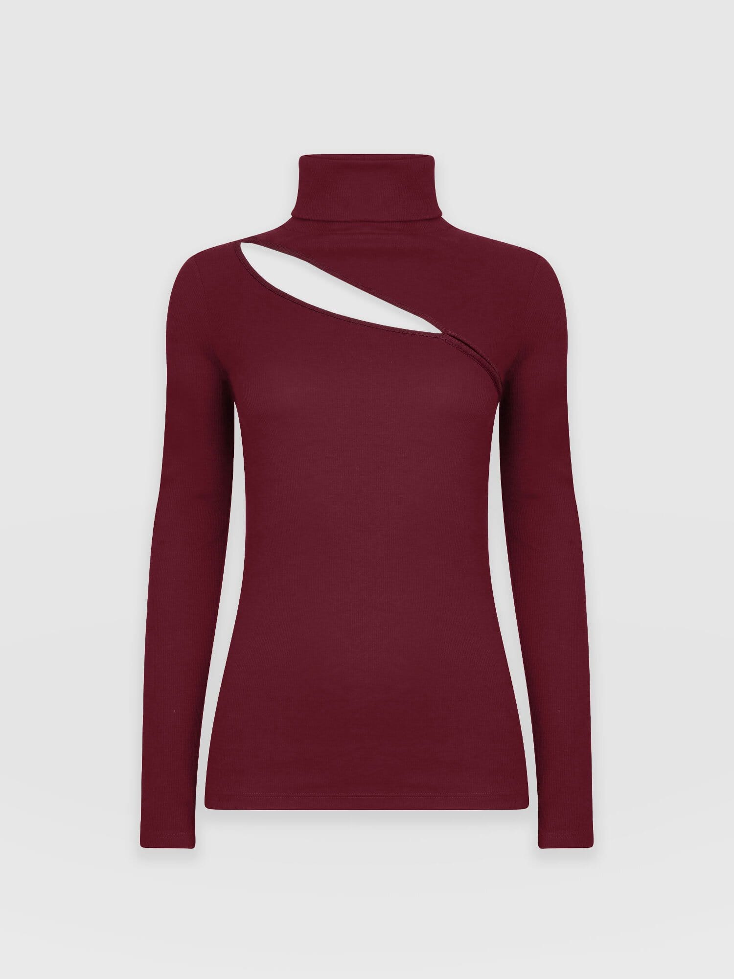 Reveal Roll Neck - Burgundy