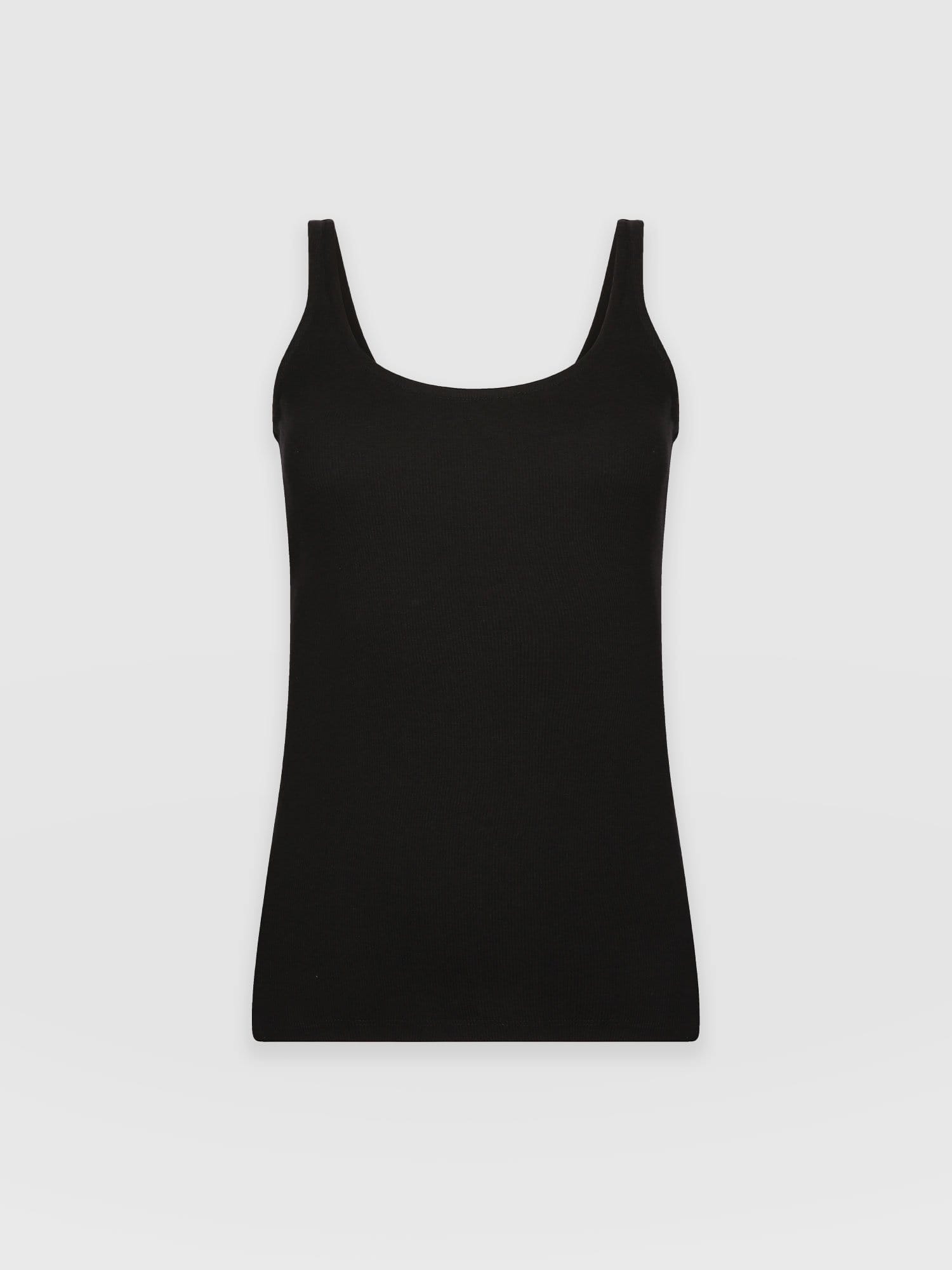 Rib Cami Black - Women's Camis | Saint + Sofia® UK – Saint + Sofia® UK ...