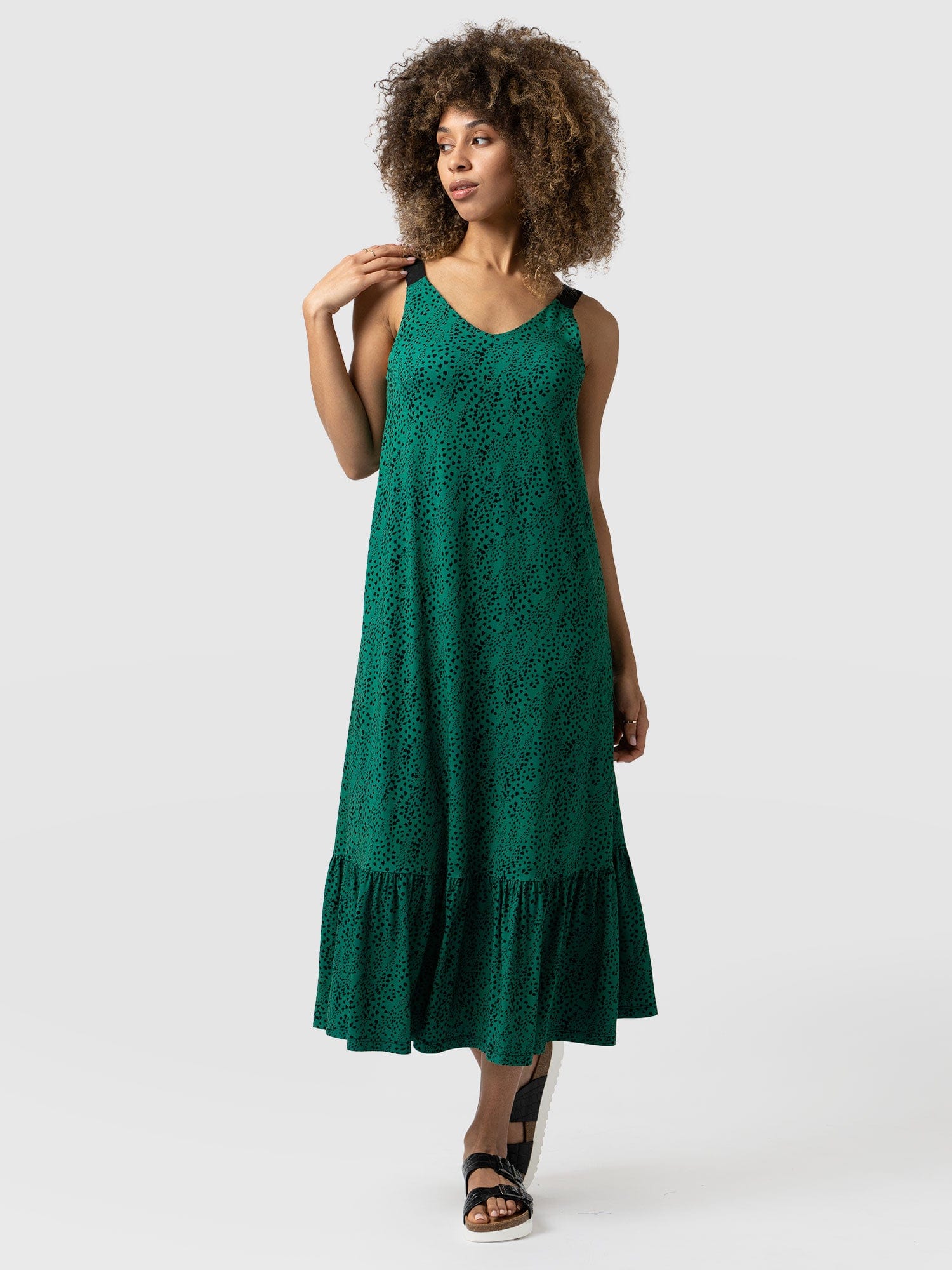 Green 2024 trapeze dress