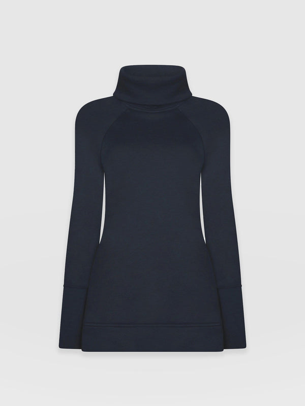 Cotton Roll Neck - Navy