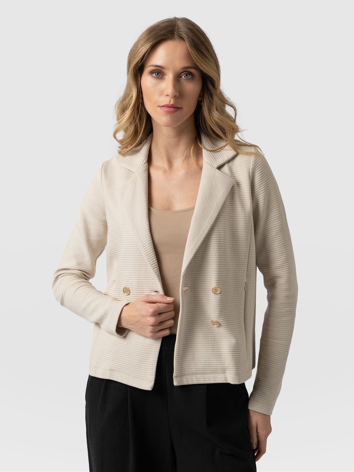 Women's beige blazer on sale jacket