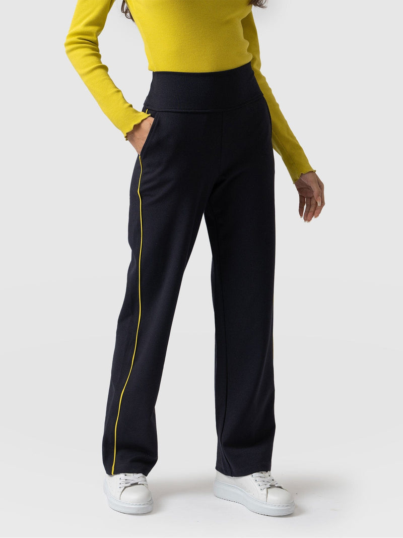 Runway Pant - Navy with Lime Piping