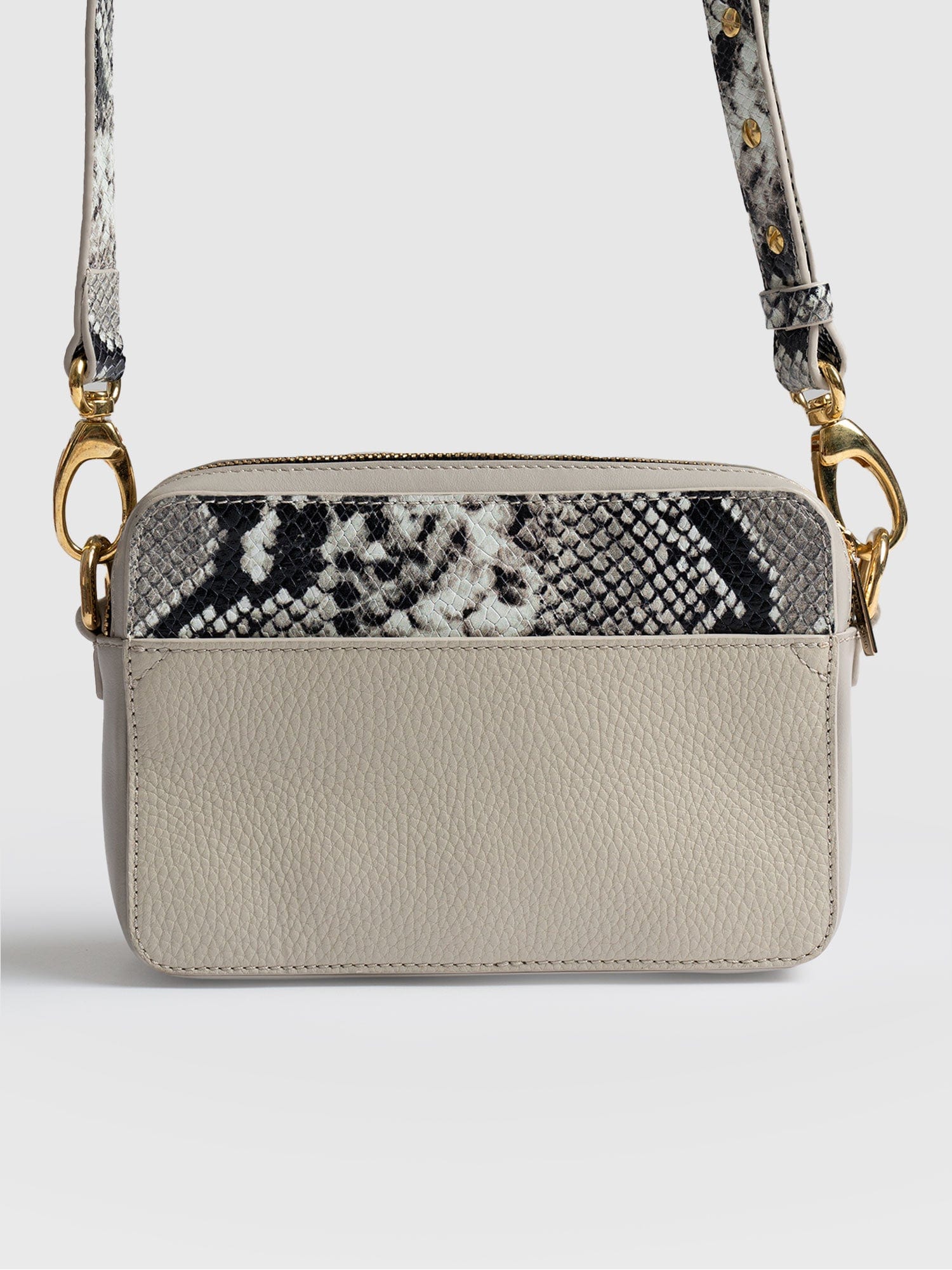 Saffiano Cross-Body Bag - Nude Snake