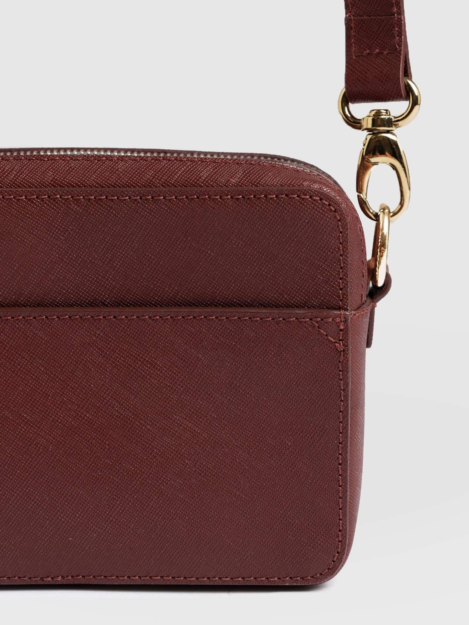 Saffiano Handbag - Burgundy