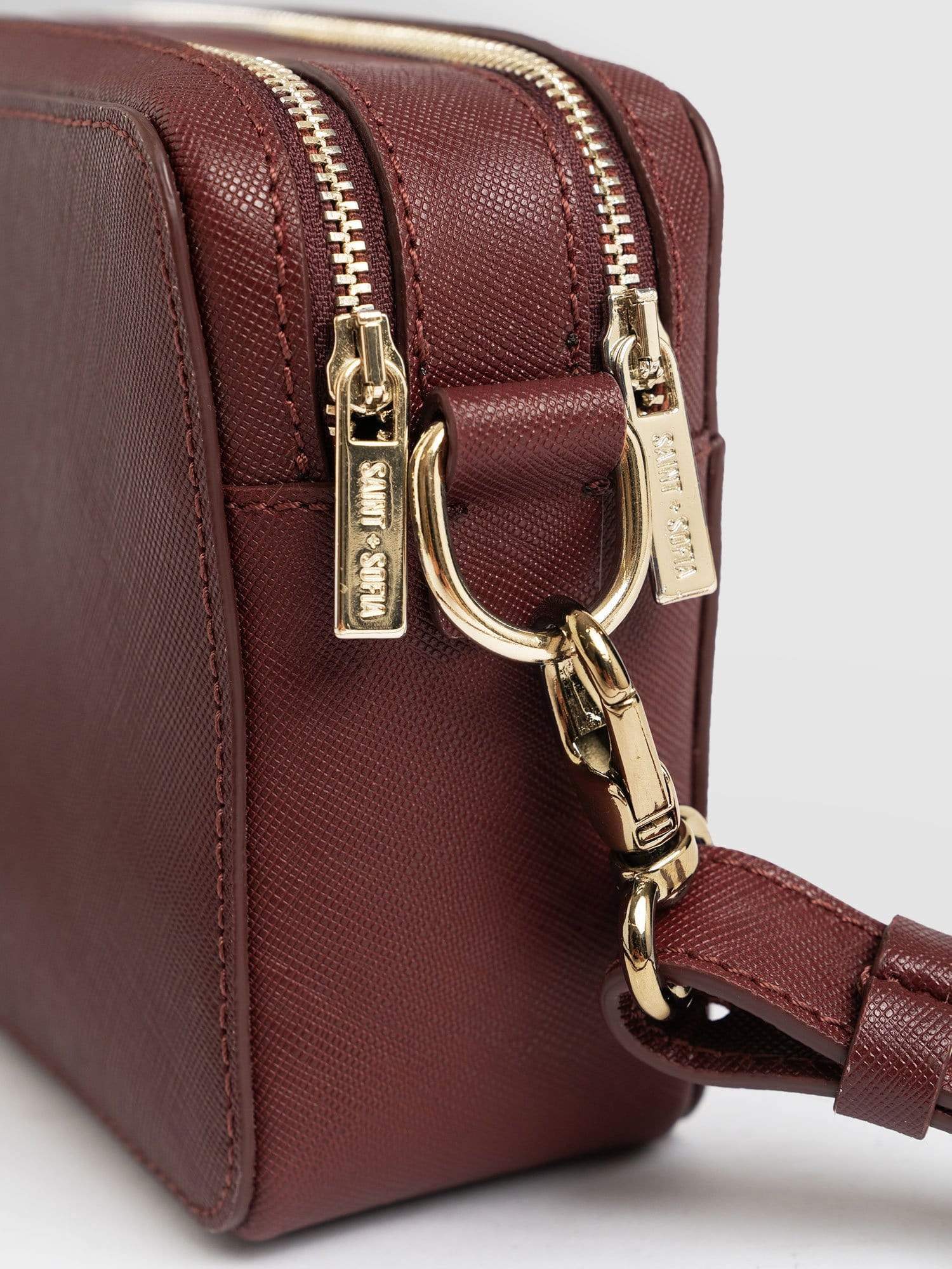 Saffiano Handbag - Burgundy