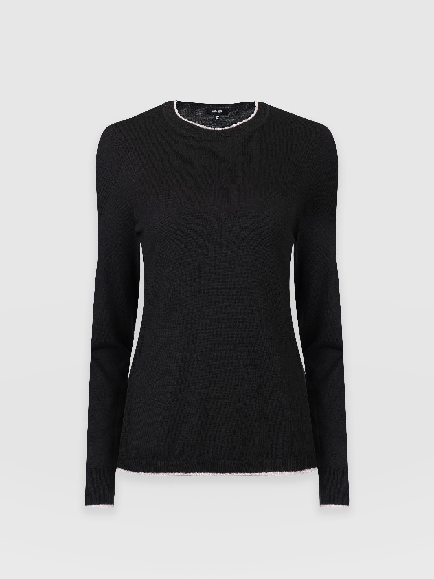 Scallop Edge Jumper Black Women s Jumpers Saint Sofia UK