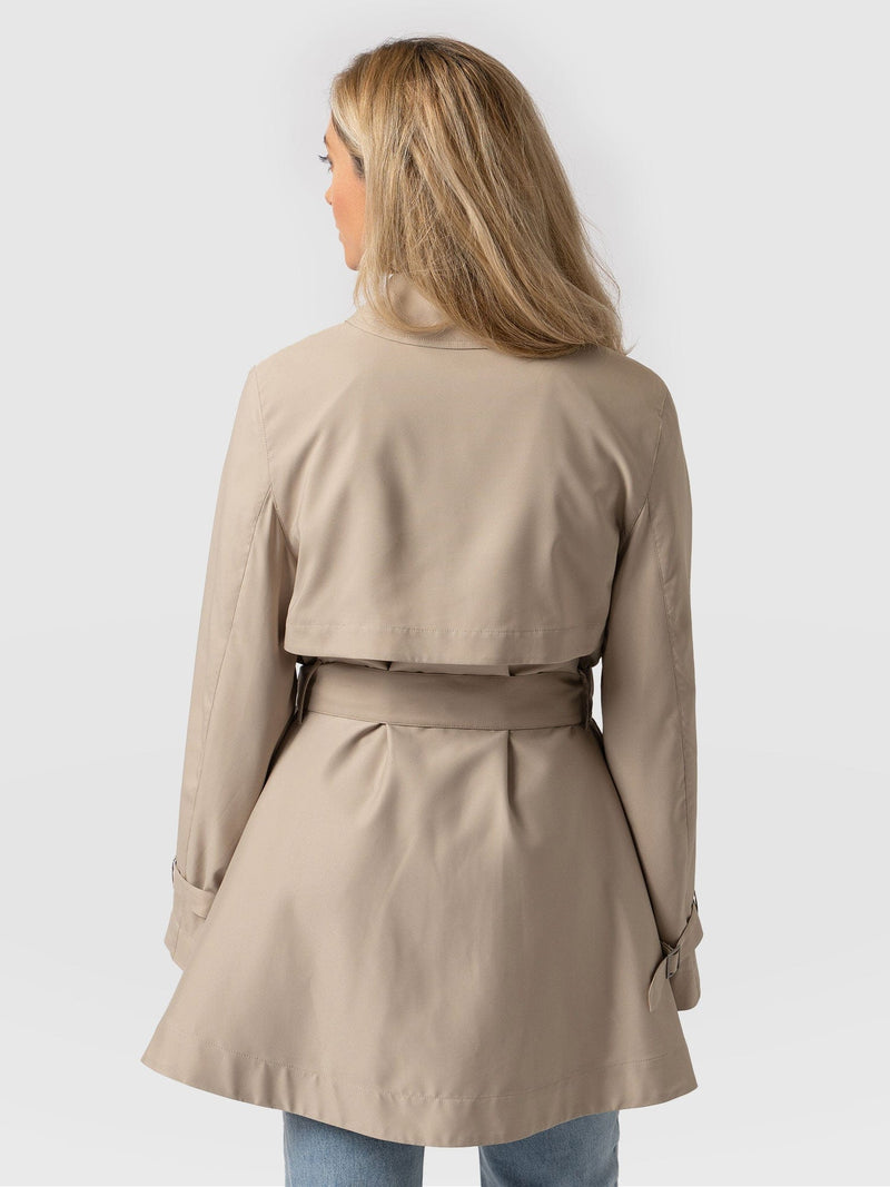 Short A Line Trench - Beige