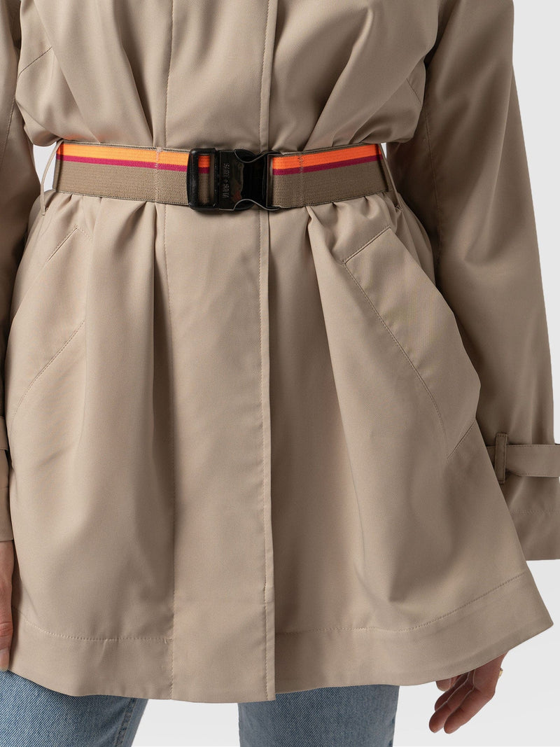 Short A Line Trench - Beige