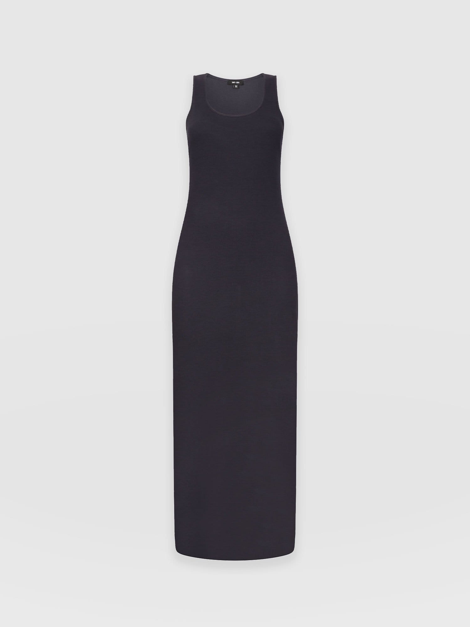 Sleeveless Rib Dress Navy - Women's Dresses | Saint and Sofia® UK