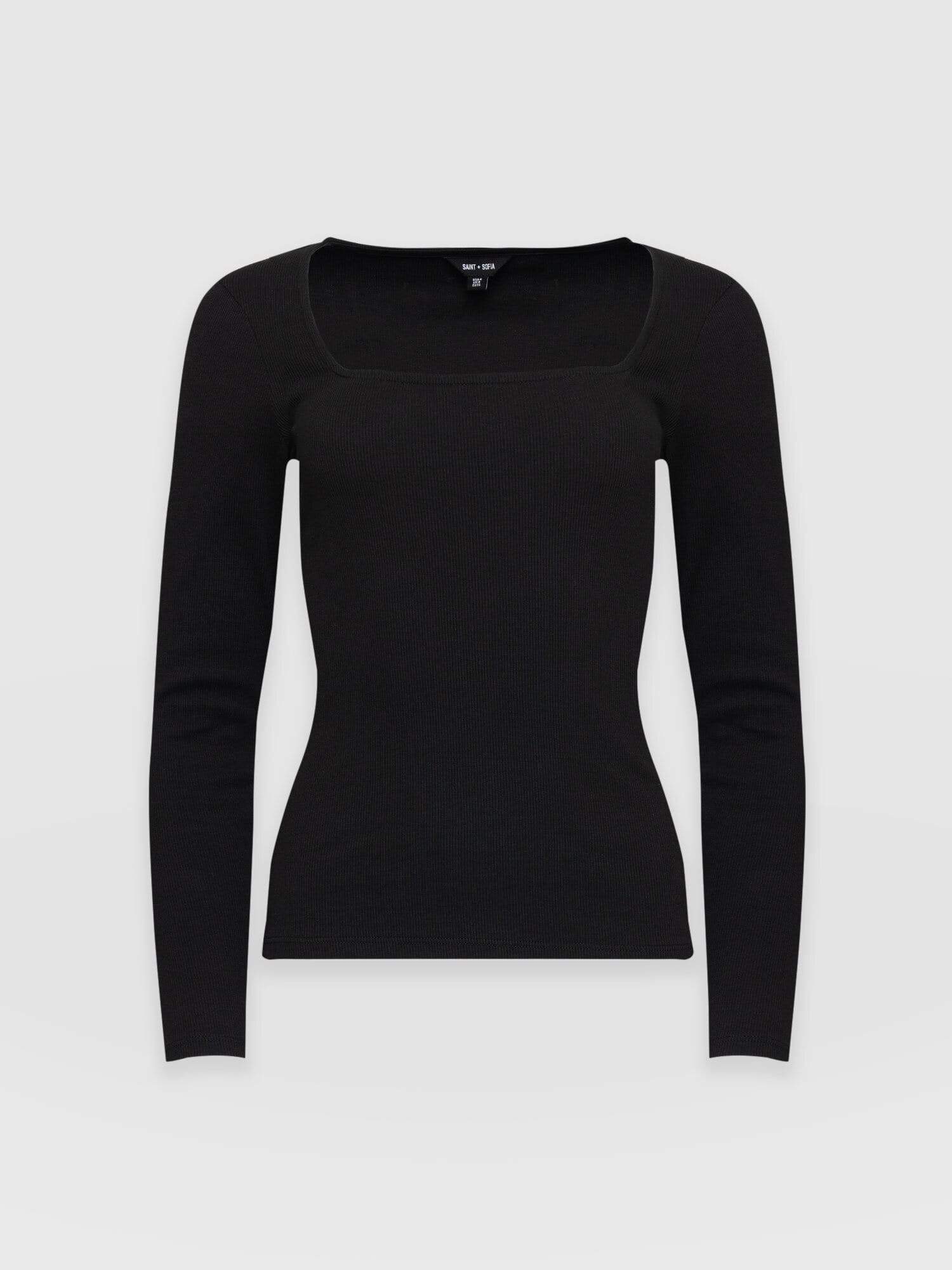 Sloane Ribbed Top - Black